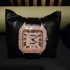 Impresionante Colección de Relojes de Diamantes de Lujo, Movimiento Japonés Premium de Cuarzo, Caja Cuadrada de Acero Inoxidable, Correa de Goma Semi Negra - Product Image 5