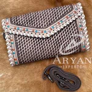 Cartera de mano tallada, funda de teléfono de embrague, elegante, multiusos, de cuero occidental, recién llegado, para mujer, multiusos - Product Image 1