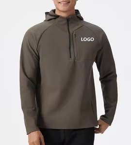 Sudadera de lana de felpa francesa de Algodón 100% con cuello con capucha y logotipo frontal, ropa de calle informal, ropa de invierno - Product Image 3