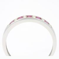 Vente en gros d'anneaux classiques de luxe de haute qualité pour femmes, en or blanc 18 carats, sertis de rubis de 0,06 ct, pour un anniversaire