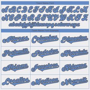 Personnalisé Blanc Bleu Clair-Gris Acier Authentique Maillot Baseball Fête des Pères - Product Image 6