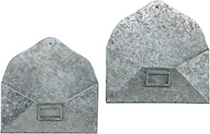 Soporte organizador de correo de metal galvanizado rústico vintage estante de almacenamiento de revistas de diseño colgante con soporte de etiqueta frontal Juego de 2 - Product Image 4