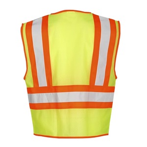 Chaleco de trabajo de punto y malla de poliéster cómodo al por mayor, ropa de abrigo de seguridad reflectante de doble tono transpirable para otoño - Product Image 5