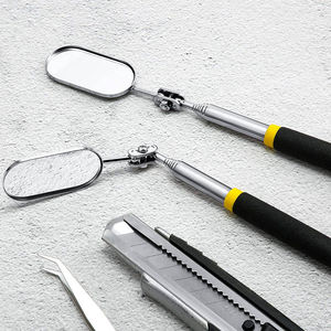 Miroir d'inspection des cils cosmétique haut de gamme, outil de qualité salon, personnalisé, à montage mural, non pliable, cadre en acier inoxydable - Product Image 1