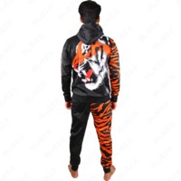 Conjunto personalizado de pantalones de chándal y Sudadera con capucha Unisex Sublimación Imprimir Leones Sudaderas con capucha de gran tamaño de alta calidad Conjuntos Unisex al por mayor