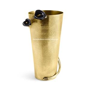 Florero decorativo de Color dorado y aluminio para el hogar, jarrón elegante para la decoración del hogar, Hotel, restaurante, habitación, macetas, Mesa - Product Image 5