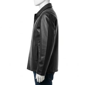 Chaqueta de Hombre de Talla Grande, Ecológica, de Piel de Pescado y Lana, con Cuello Redondo, Tejido Cálido y Duradero, Informal, para Invierno, Cómoda - Product Image 2
