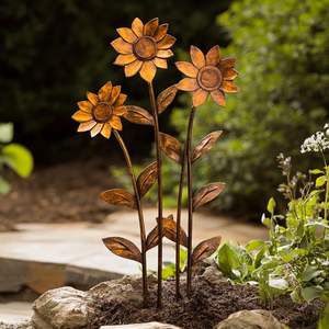 Piquets de jardin en métal, supports de jardin pour plantes à fleurs, finition durable, résistant à la rouille, résistant aux intempéries, qualité robuste - Product Image 6