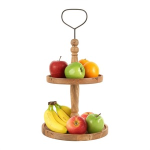 Soporte para cupcakes de pastel de madera de granja rústica de 2 niveles para bodas, fiestas, hogar, entretenimiento, torre de exhibición de postres perfecta para - Product Image 2