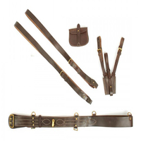 Brand New British Brown Original Leather Sam Brown Ceinture Cross Strap Ceintures en cuir véritable marron foncé