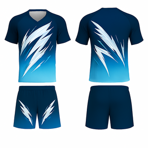 Custom Printed 100% Polyester Unisex <b>Volleyball</b> Uniform <b>Set</b> Sports Jersey and Shorts OEM Manufacturer - Product Image 2