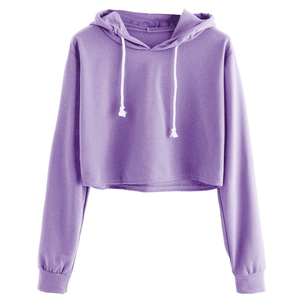 Conjunto de Sudadera con capucha corta personalizable de gran tamaño para mujer, conjunto de chándal corto para mujer, ropa informal para mujer, sudaderas con capucha recortadas personalizadas para mujer - Product Image 4