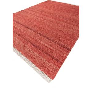 Alfombra de Lana Anudada a Mano Blythe Roja Naranja AKWL-13043 - Alfombra Afgana de Yute de Color Sólido 9x12 para Sala de Estar, Pasillo, Dormitorio - Product Image 2