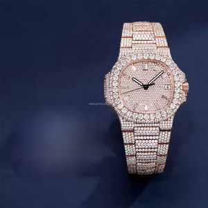 Reloj de Lujo para Hombre con Cuarzo, Diamantes Moissanite, Correa de Acero Inoxidable, Caja de 5 mm, Cristal de Zafiro, Día/Fecha, para Caballeros Profesionales - Product Image 2