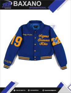 เสื้อแจ็คเก็ตบอมเบอร์วาร์ซิตี้ Sigma Gamma Rho สำหรับฤดูหนาว กันลม ระบายอากาศดี ลายปะติดปักตัวอักษร สไตล์วิทยาลัย แฟชั่นสตรีทแวร์ สีน้ำเงิน - Product Image 4