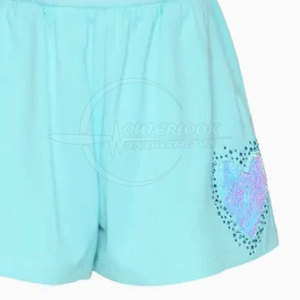 High Quality Ladies Fleece <b>Shorts</b> with Rhinestone <b>Slim</b> <b>Fit</b> and Straight Leg Breathable New Style Wholesale Price for Women - Product Image 2