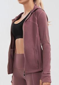 เสื้อครอปแขนยาวแห้งเร็วระบายอากาศได้ดีเสื้อแจ็คเก็ตกีฬาวิ่งฟิตเนสโยคะ - Product Image 5