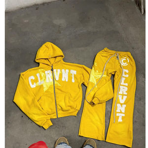 Nouvel arrivage de sweats à capuche brodés en coton épais imprimé et techniques de strass dernier style - Product Image 2