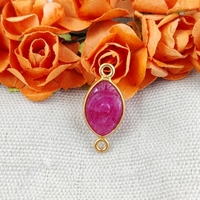 Collier en argent sterling plaqué or avec pendentif œil protecteur en rubis teinté serti clos, forme marquise, bijou tendance, breloques raffinées