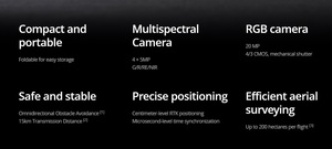 Drone multispectral DJI Mavic 3 M DJI Mavic 3 Caméra multispectrale 20MP 4/3 CMOS RGB Quatre caméras multispectrales 5MP Module RTK - Product Image 6