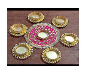 Soporte de luz de té Floral multicolor hecho a mano Diyas Diwali candelabros decorativos para decoración centros de mesa de boda - Product Image 3