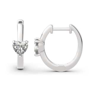 Jeulia Forever Lasting <b>Heart</b> Cut <b>Sterling</b> <b>Silver</b> Hoop <b>Earrings</b> Perfect Gift - Product Image 1