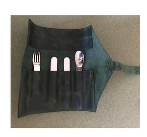 เครื่องใช้ในครัวที่ใส่ช้อนและส้อมที่วางเครื่องใช้ในครัวที่ทำจากหนัง - Product Image 2