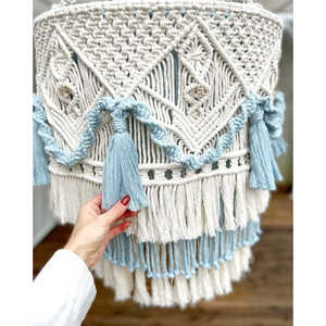 Lustre en macramé, esthétique bohème, lampe LED pour la décoration de la pièce, décoration de la maison universitaire, style bohème - Product Image 2