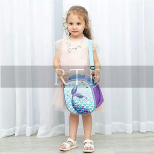 Bolsa de refrigerador de hombro para niñas escolares sin BPA, bolsa de refrigerador de almuerzo ecológica para niños con soporte para bebidas de RAW TO FINE - Product Image 2