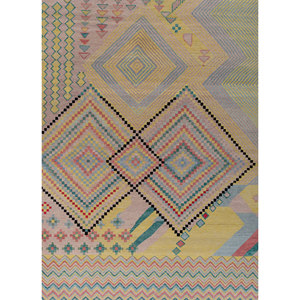 Alfombra Manchaha de Lana y Seda de Bambú Anudada a Mano con Patrón Geométrico Abstracto Multicolor de 10mm, Rectangular, para Pasillo y Uso Doméstico - Les-1556 - Product Image 3