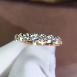 2Ct Round Cut Real Moissanite 925 <b>Silver</b> Half Eternity Vintage <b>Wedding</b> <b>Band</b> - Product Image 5