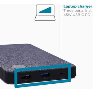EINOVA Power Bank Sottile Rosa da 20.000mAh per Laptop, Ricarica Ultra-Veloce USB C + USB A 63W per 3 Dispositivi, Materiale Plastico - Product Image 4