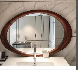 Miroir compact en bois de noyer naturel, fait main, écologique, très demandé, décoration murale pour salle de bain et entrée, au meilleur prix - Product Image 5