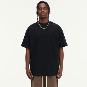 Camiseta de algodón 100% de alta calidad para hombre, camiseta de manga corta en blanco, ropa de calle de peso pesado, camiseta de gran tamaño, camiseta personalizada para hombre - Product Image 3