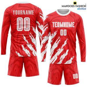 Maillot de football personnalisé rouge et blanc par sublimation : Vêtements de sport personnalisés pour des performances optimales - Product Image 5