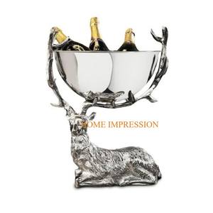 Seau à glace à vin en métal argenté mat de la plus haute qualité avec poignée en corde Forme et taille personnalisées Seau à glace à vin en acier pour bar en métal - Product Image 6