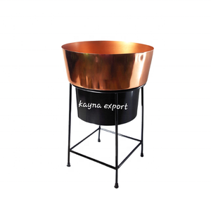 Jardinière décorative fantaisie deux tons en métal avec revêtement en poudre noire finition personnalisée jardinière décorative d'intérieur en métal fournisseur - Product Image 1