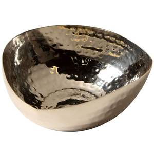 Silver Color Finishing Shiny Mirror Polished Hammered Texture Round Shape Heavy Duty Metal Garden And Home Flowers Pot & <b>Planter</b> - Product Image 4