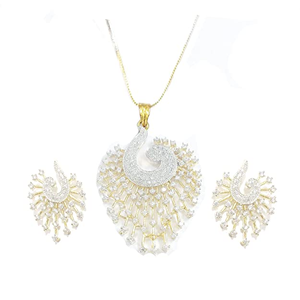 Épingle à cheveux de mariée en diamant blanc motif paon - Product Image 3