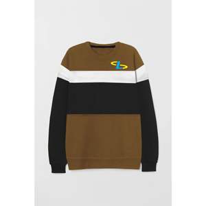 เสื้อสเวตเชิ้ตคอกลมแขนยาวผู้ชาย ผ้าฝ้ายฟลีซ แฟชั่นฤดูหนาว สีดำ ดีไซน์ปักโลโก้ - Product Image 3