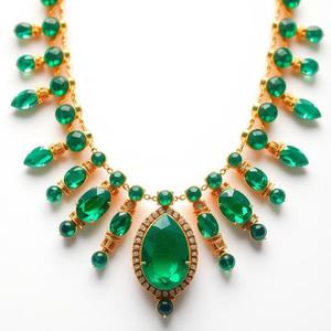 Geometric Vintage High Quality Waterproof Green Necklace Women's Jewelry <b>Set</b> Wholesale for <b>Girls</b> - Product Image 5