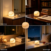 Lampe de table en marbre, lampe de chevet rechargeable moderne décorative à intensité variable au toucher pour la décoration de la maison, chambre à coucher, rechargeable