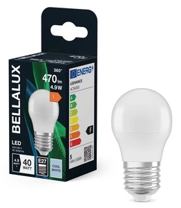 Bombilla esférica 4.9W 470Lm E27 6500K (Bellalux 4099854317897) - Product Image 1
