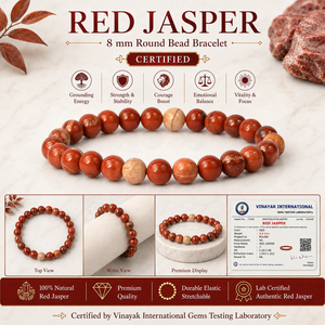 Bracelet en jaspe rouge naturel, perles rondes de 8 mm, pour la force, le courage, la stabilité, l'énergie positive, chargé de Reiki - Product Image 3