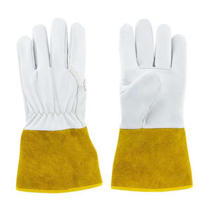 Cow Split Leather Full <b>Fingers</b> Heat Resistant Tig Welding Gloves Anti-Cut Waterproof Customizable Color Safety Gloves Latest - Product Image 1