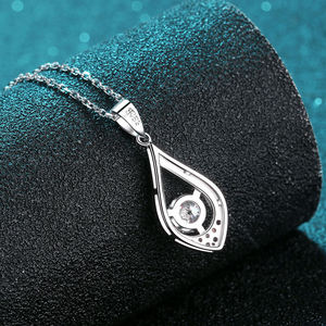 Collar con Colgante de Gota de Agua de Plata de Ley 925 con Moissanita de 1 Quilate, Cadena Clavícula, Moderno, Multicolor, Ligero, de Lujo, para Mujer Mayor - Product Image 4