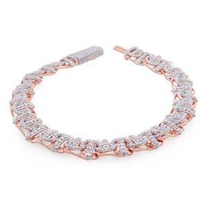 Customized New Designer S925 Sterling <b>Silver</b> With Round Moissanite Diamond <b>Charm</b> <b>Bracelet</b> For Him - Product Image 1