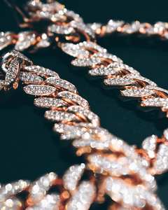 Cadena cubana de corte redondo de diamante de moissanita de Plata de Ley 925 estilo Hip Hop exclusiva elaborada en GRA certificada con claridad VVS - Product Image 3