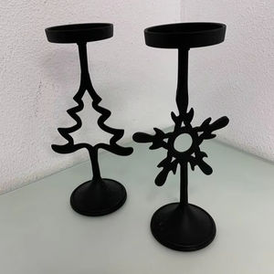 Black <b>Tealight</b> <b>Holder</b> Sturdy Stylish Metal Candle <b>Holder</b> Crafted For Home Arrangements Gloss Finish For Daily Decorative Needs - Product Image 1