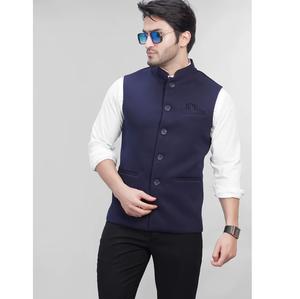 Gilet bleu marine pour homme, très vendu, pour le travail, les réunions d'affaires, les mariages et les fêtes, disponible à un prix compétitif - Product Image 1